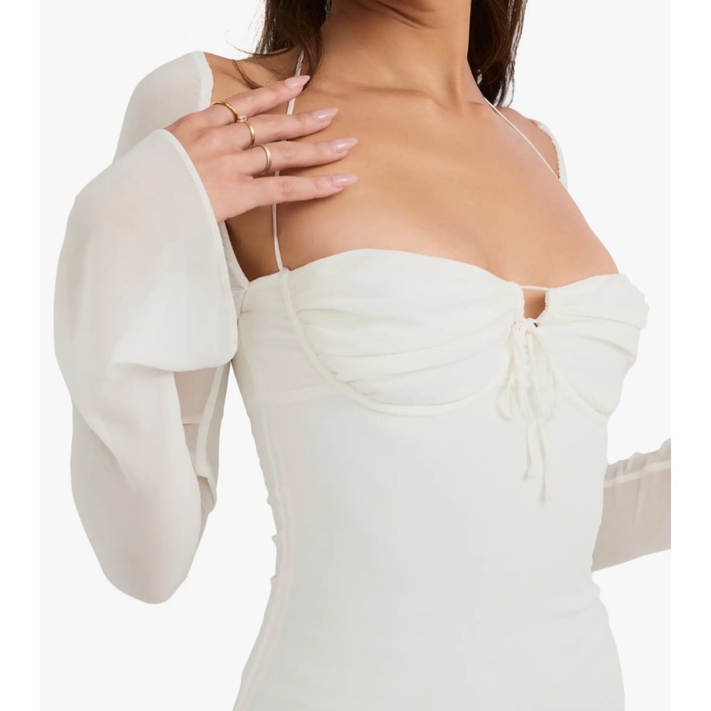 House of CB Babydoll Georgette Halter Minidress - Picture 4 of 11